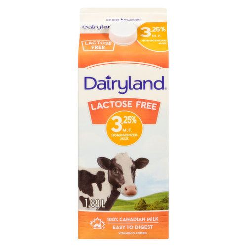 Dairyland - Lactose Free Milk 3.25% Homogenized, 1.89 Litre – FARM BOUND